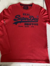 T-shirt manches longues Superdry rouge (taille M)