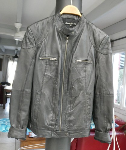 Blouson cuir agneau avant - -,