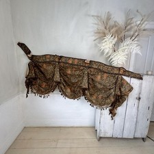 1880 French valance ciel de lit corona wooden structure medieval fabric wall ha