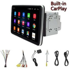 2 Din 10.1"HD Carplay Android 9.1 Car Radio GPS Navi 360° Rotate Horizontal