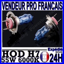 AMPOULE PLASMA HOD H7 55W LAMPE HALOGENE FEU EFFET XENON BLANC BLANCHE 6000K 12V