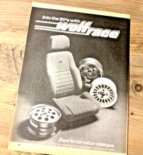 WOLFRACE SEATS + WHEELS 1980s FRAMEABLE COLLECTIBLE ORIGINAL CLASSIC CAR ADVERT