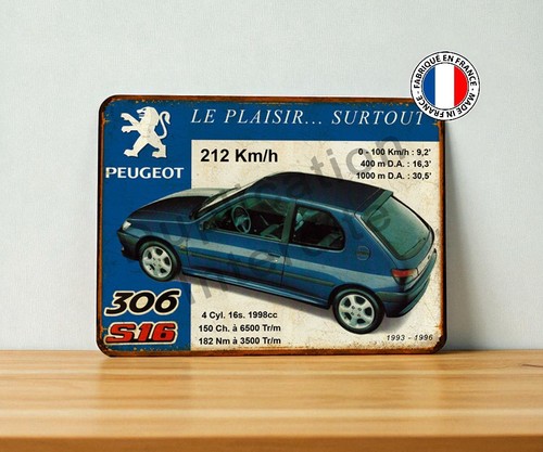 Plaque métal peugeot - métal, 306