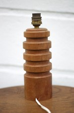 Lampe bois scandinave, pied de lampe bois vintage, lampe à poser