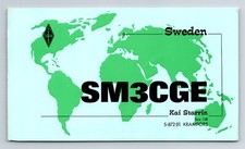 Vintage Ham Radio Amateur QSL QSO Postcard SM3CGE Kramfors, Sweden 1976