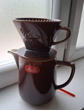 ancienne Cafetière en céramique Mélitta et son porte-filtre