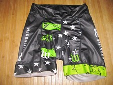 WATTIE INK Shorts TRI TRIATHLON Womens LARGE Polyester Spandex HERBALIFE