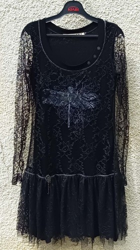 Robe noire dentelle jupon - robe,