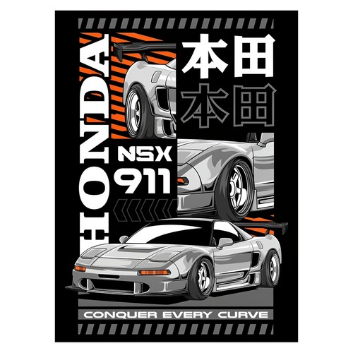 Affiche voiture honda - de,