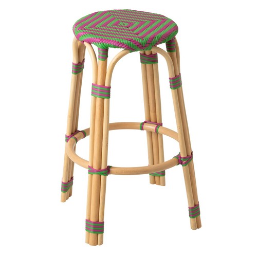 Tabouret bar rotin geo - en,