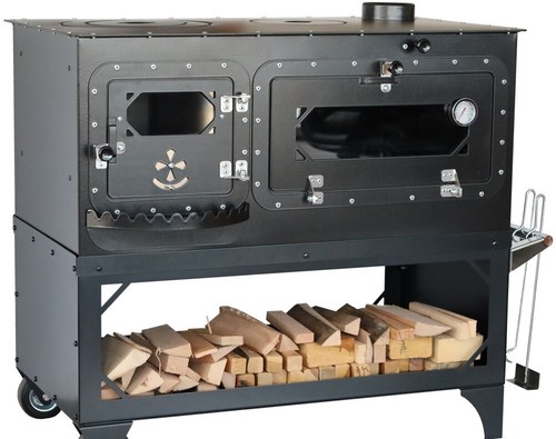 Poêle bois cuisinière - poêle, à