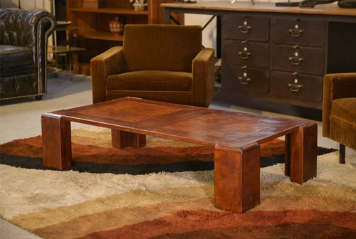 Table basse gainée cuir - table, de
