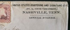 RAS 1864 Cover NashvilleTN Union Mustering & Disbursing Civil War #65 Strip Of 3
