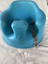 Bumbo Baby Seat Bumbo Soft Foam Floor Seat Blue with 3 Point Harness Gently Used