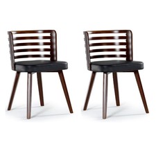 Lot de 2 Chaises Scandinaves "Lynne" Noisette & Noir