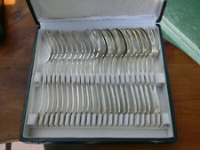 Christofle Tosca Art Déco Ménagère Entremets Argent Plaqué Silver Silber