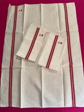 3 large antique mint liteaux tea towels 77 cm x 57 cm ref T211