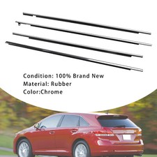4x Chrome Outside Window Moulding Weatherstrip Seal Pour Toyota Venza 09-2016