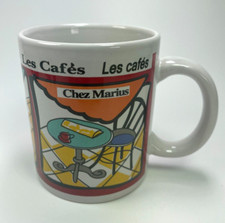 French Les Cafes Mug Chez Maris Cafe Des Pistes Brasserie Du Port 11oz 1980" C33