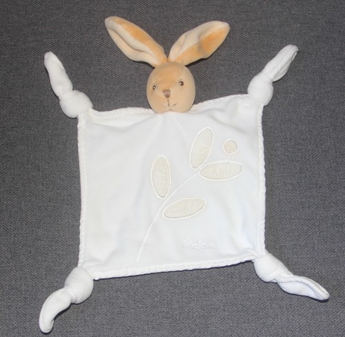 Doudou plat lapin - lapin, blanc