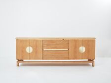 Enfilade chêne cérusé et laiton de Tommaso Barbi 1970