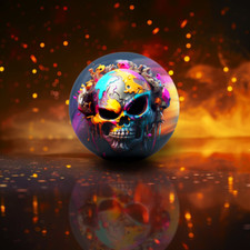 Bowling Ball RAINBOW SKULL