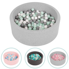 Selonis Piscine à Balles pour Enfant Ronde 90x30cm à 200 Balles Ballpool