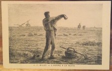 Vintage Art Postcard J F MILLET L' Homme a la Veste Man in Vest Jacket France 
