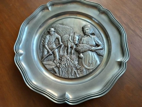 Ancienne assiette décorative - ancienne,