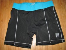 DESOTO Shorts TRI TRIATHLON Womens SMALL Nylon Spandex  BLACK with BLUE