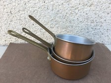 3 anciennes mini casseroles /