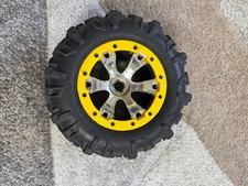 Traxxas 7272 Canyon AT Tires, Geode Chrome Wheels, Yellow Beadlock, 1/10 Summit