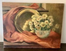 Huile sur toile : bouquet de