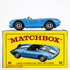 2025 Matchbox Replay the Classics #03 1955 Porsche 550 Spyder SKY BLUE | MINT