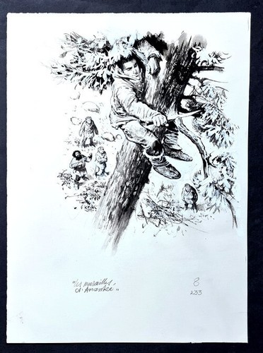 Superbe gouache originale non - superbe,