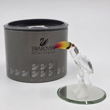 Swarovski Crystal 3.25" Toucan Tropical Bird Figurine w/ Box & Mirror Plate 7621