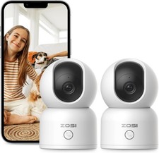 ZOSI 2MP PT Caméra IP WiFi  vidéo Surveillance Pan 360° Tilt 108° Suivi Auto