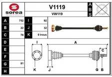 Arbre de transmission SNRA V1119