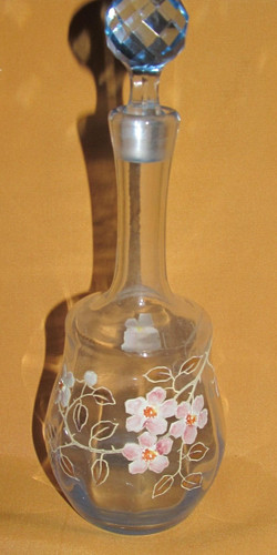 Carafe ancienne verre bleu - carafe,