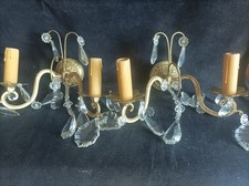 Paire appliques en laiton et