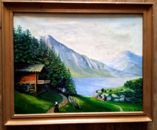 ANCIENNE HUILE/TOILE  ENCADREE