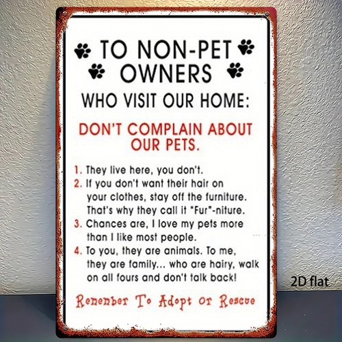 Metal pet warning sign - pet,