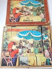 Jeu de cubes en bois ancien