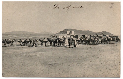 Cpa maroc une caravane - une, au