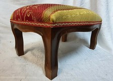 BEAUTIFUL LOUIS PHILIPPE STYLE VOLTAIRE FOOTREST fabrics red and yellow gold 