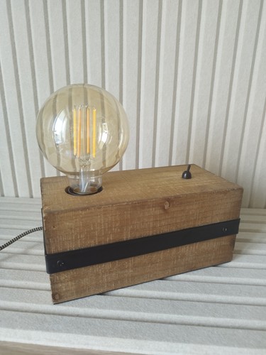 Lampe poser bloc bois et - bloc,
