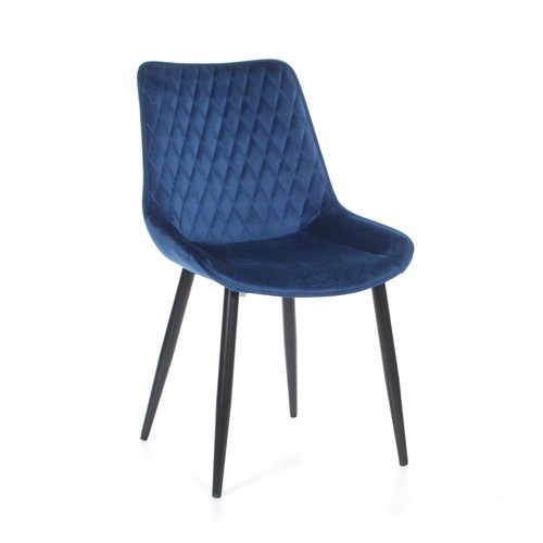 Velours matelassé bleu - bleu, dîner