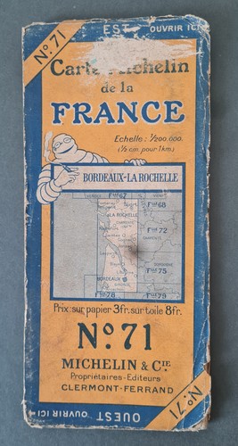 Carte routière ancienne