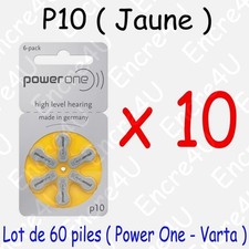 60 piles auditives : JAUNE P10