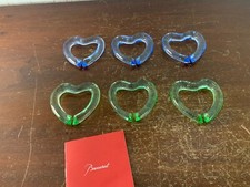 Lot of 6 Baccarat Crystal Heart Shape Towel Rounds (Lot Price) Model1